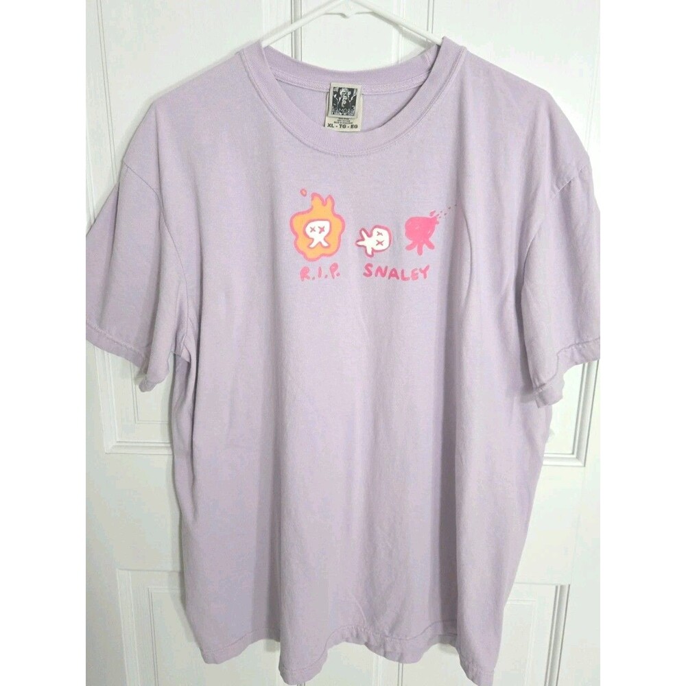 Omori Omocat RIP Smaley Anime Unisex XL Comfort Colors Purple Graphic Tshirt